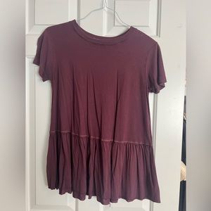 Urban Outfitters Maroon Peplum Top